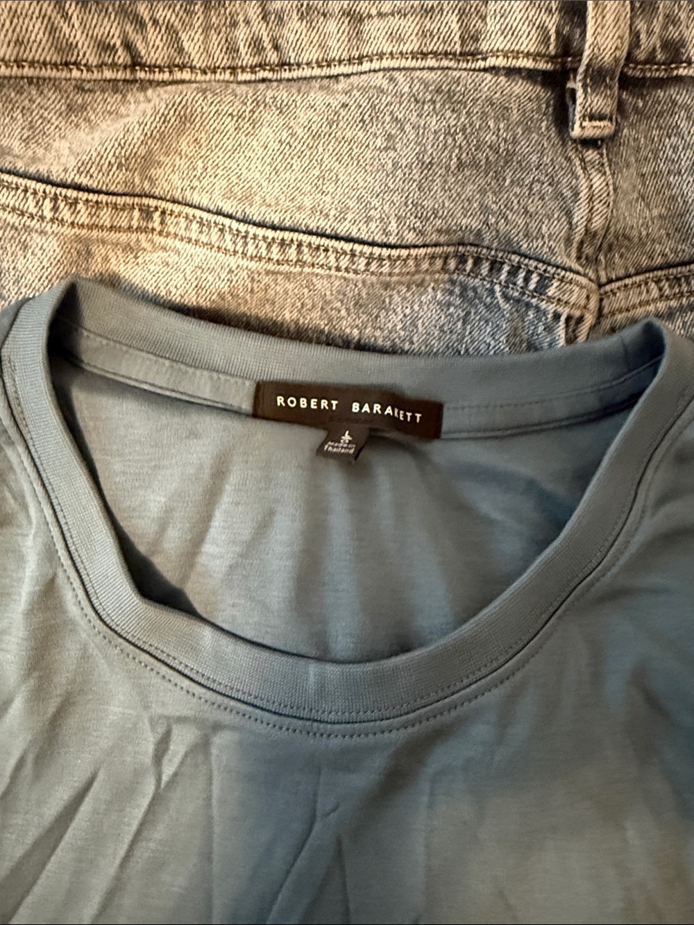 Robert Barakett Men’s Slate Teal Crew Neck T-Shirt WORN ONCE